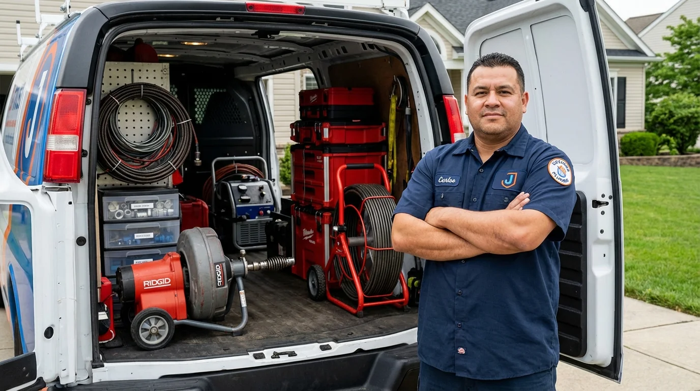 Professional drain cleaning equipment and Johns Plumbing LLC plumber in Palatka