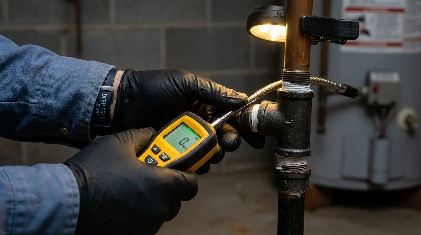 Gas leak detection with electronic sniffer by Johns Plumbing LLC in Palatka
