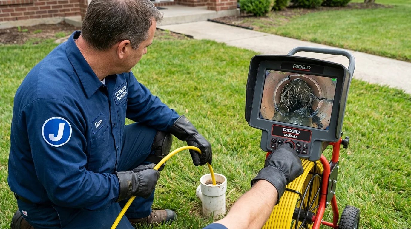 Sewer camera inspection being performed by Johns Plumbing LLC in Palatka